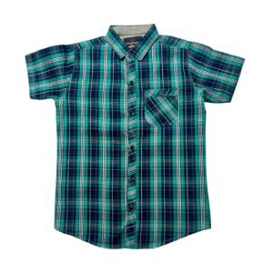 Boys' Classic Checked Cotton Shirt – Short Sleeve