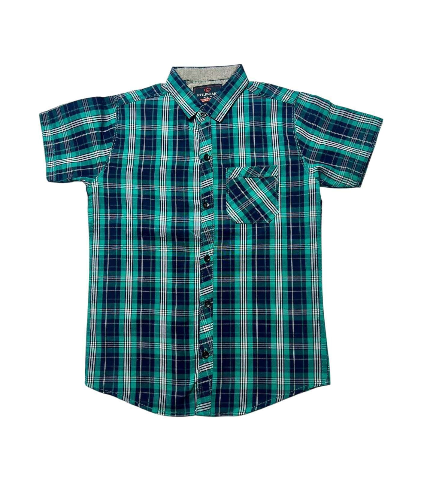 Boys' Classic Checked Cotton Shirt – Short Sleeve